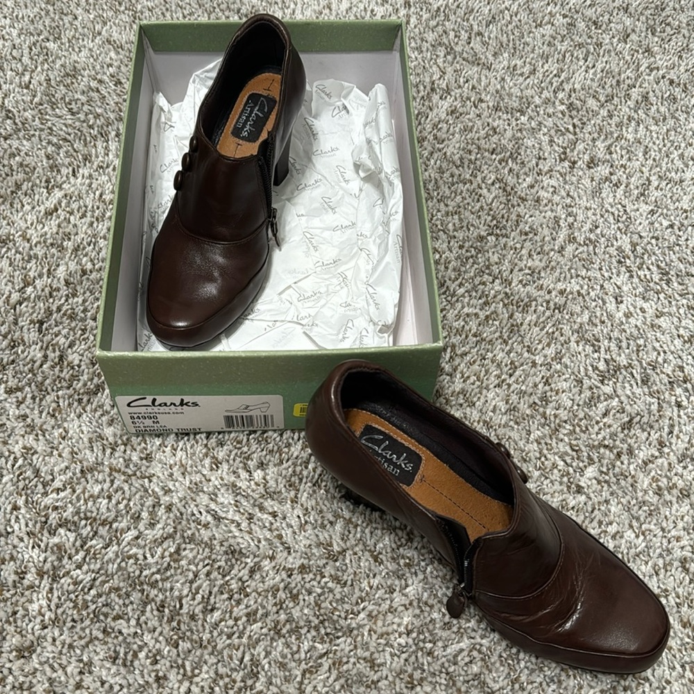Brown Clark’s Booties